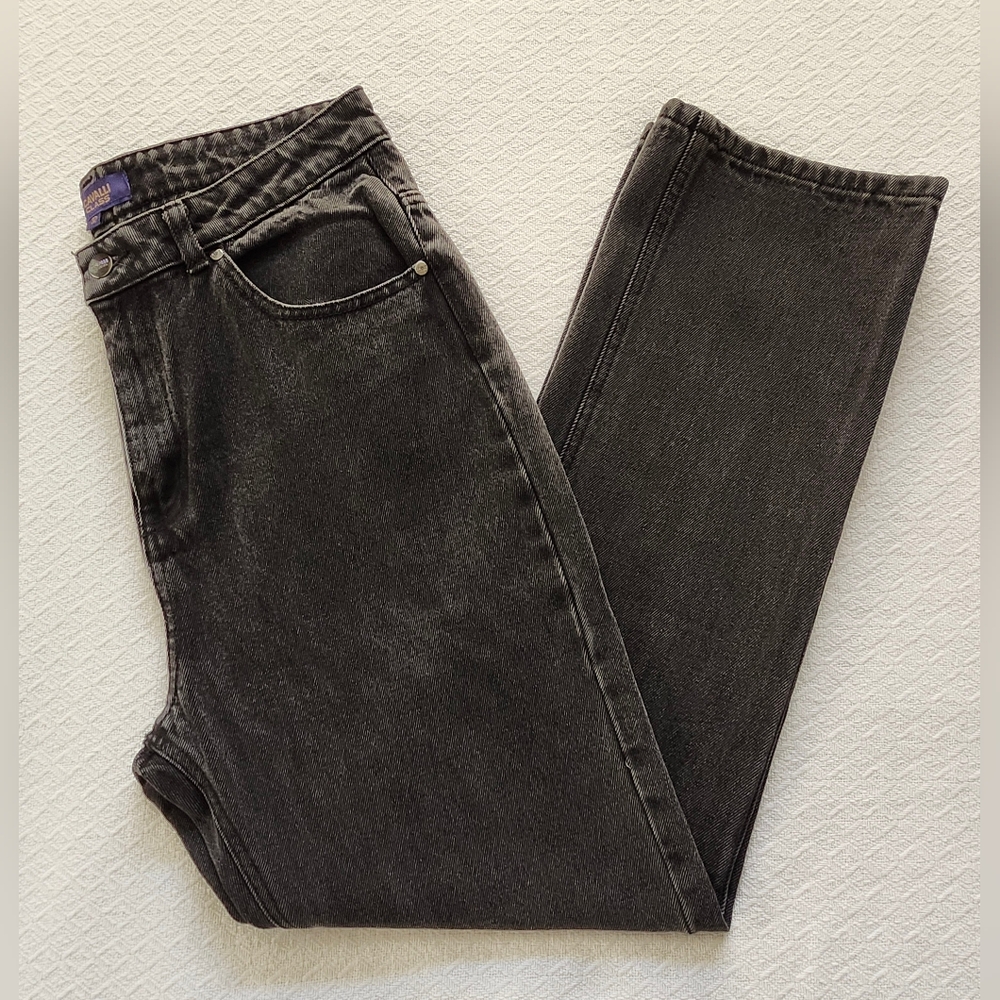 CAVALLI CLASS NWT Black 5-Pocket Straight High-Rise Cropped Jeans. Size M. - Picture 15 of 16